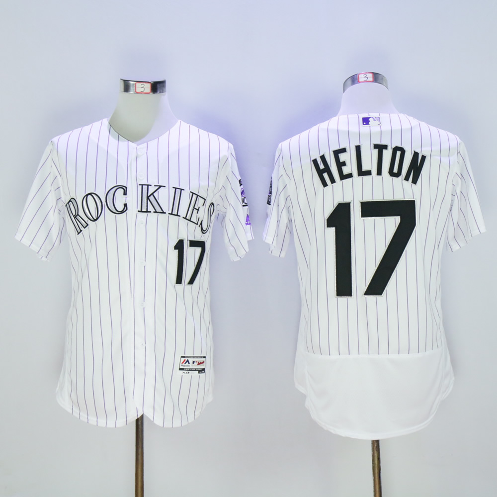 Men Colorado Rockies 17 Helton White MLB Jerseys